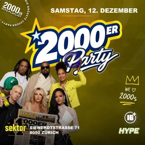 2000ER PARTY | SEKTOR11, ZÜRICH (16+) – 1/1