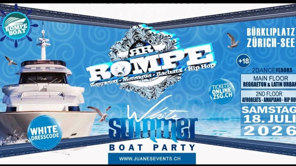ROMPE BOAT WHITE EDITION ON BOARD@ ZÜRICH SEE 18.07 BÜRKLIPLATZ - Image 1