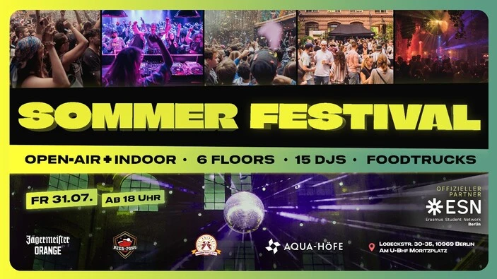Sommerfestival | 4.000 Studis | Open-Air & Indoor | 6 Floors | Open-Air Floor | 15 DJs – 1/1