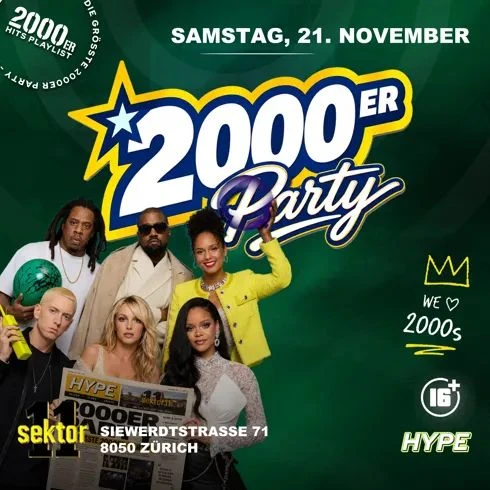 2000ER PARTY | SEKTOR11, ZÜRICH (16+) – 1/1
