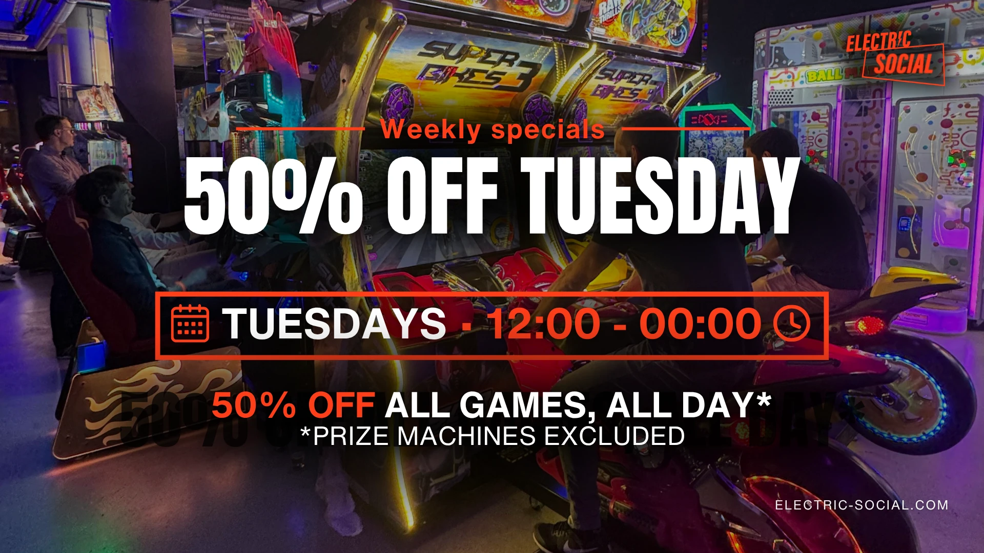 50% Off Tuesday @ Electric Social – 1/1