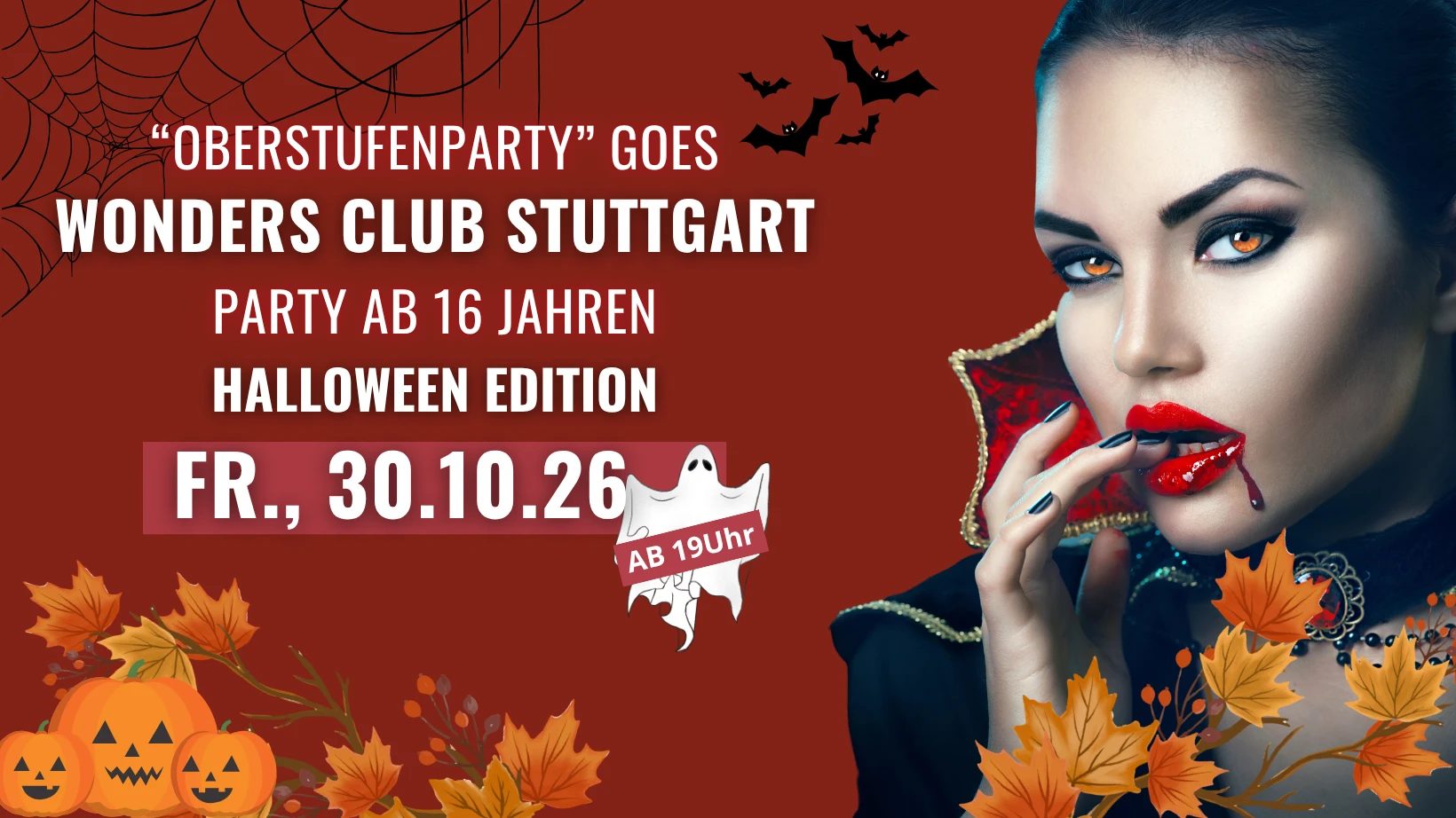 Oberstufenparty ab 16 Jahren | Fr., 30.10. ab 19 Uhr im Wonders Stuttgart