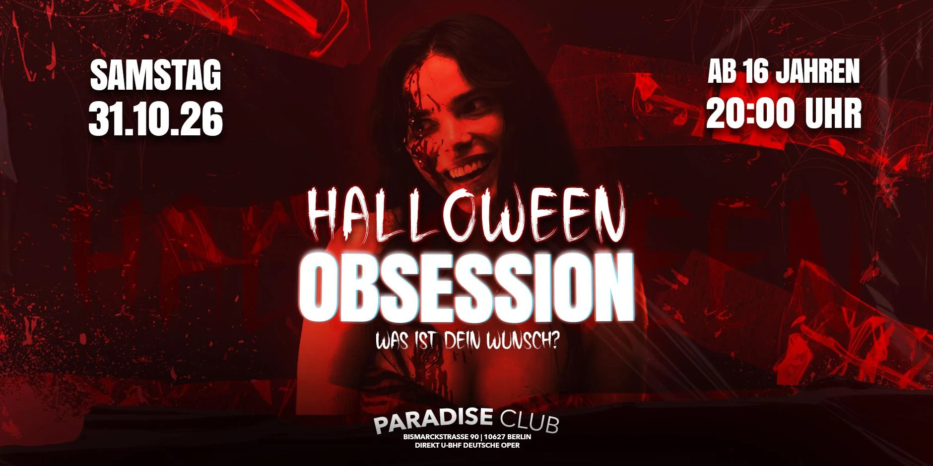 Halloween Obsession 16+ Party | Paradise Club Berlin
