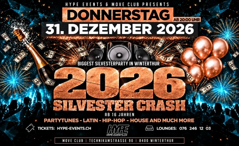 DIE GRÖSSTE +16 SILVESTER PARTY IN WINTERTHUR - MOVE CLUB