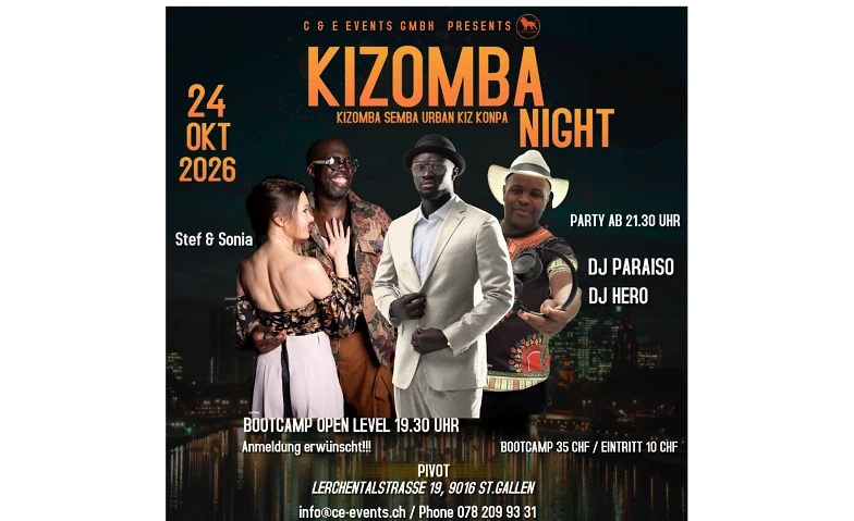 Kizomba Night in St. Gallen mit Bootcamp!! – 1/1