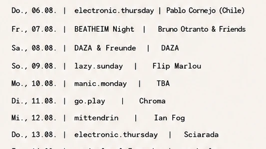 electronic.thursday mit Pablo Cornejo (Chile) – 1/1