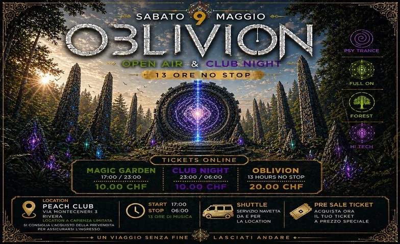 OBLIVION OPEN AIR & CLUB NIGHT 13 Hours No Stop Music