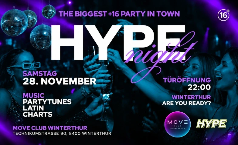 HYPE NIGHT - MOVE CLUB, WINTERTHUR (+16 / Ü16 PARTY)