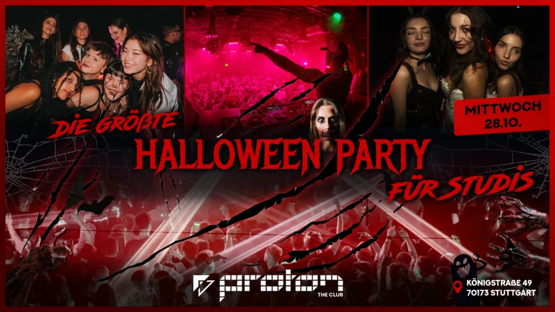 Die größte Halloween Party Stuttgart - Proton The Club | Mi, 28.10.