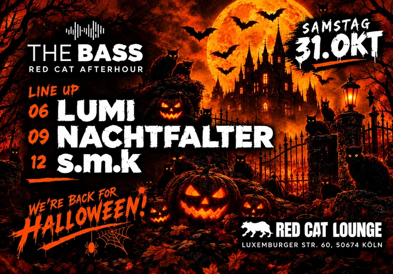 [THE BASS] - Halloween Special - in der RedCat Lounge w/ LUMI, NACHTFALTER, S.M.K