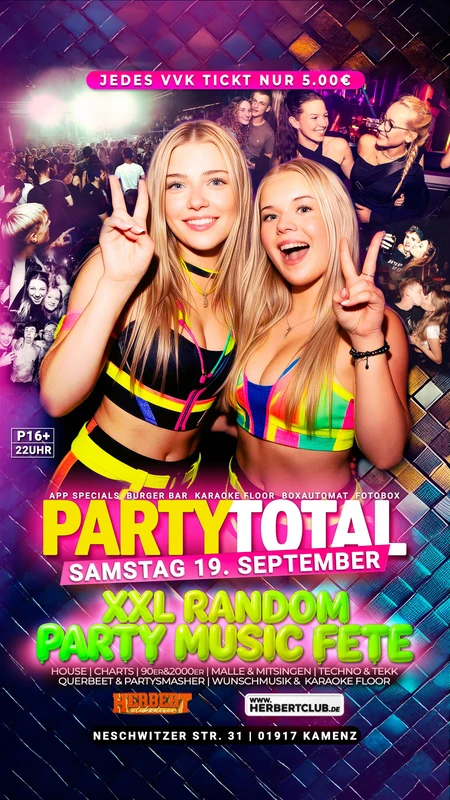 PARTY TOTAL | RANDOM PARTY MUSIC FETE | SA 19. SEPTEMBER @HERBERT