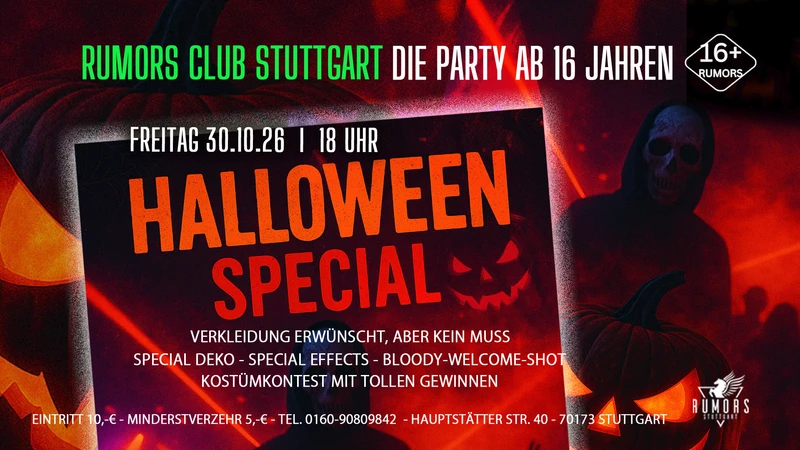 Halloween-Party ab 16+ I Rumors Club